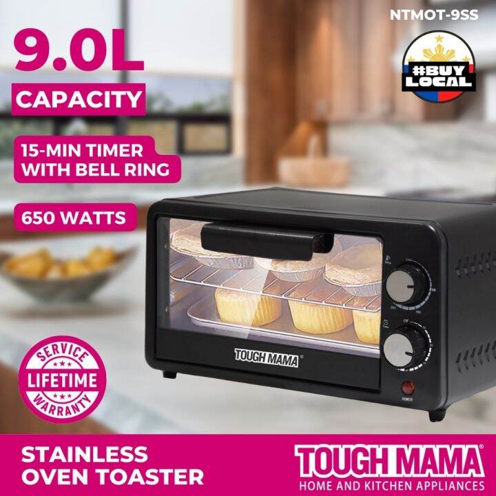 Tough Mama NTMOT9SS BLACK Oven Toaster 9L capacity Stainless Body