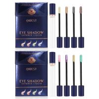 Eyeshadow Tube Dazzling Pearly Glitter Eyeshadow Splash-proof 4pcs Eyeshadow Glitter Smoke Tube Eyeshadow Set Brighten Highlight for Women Daily Use Makeup methodical