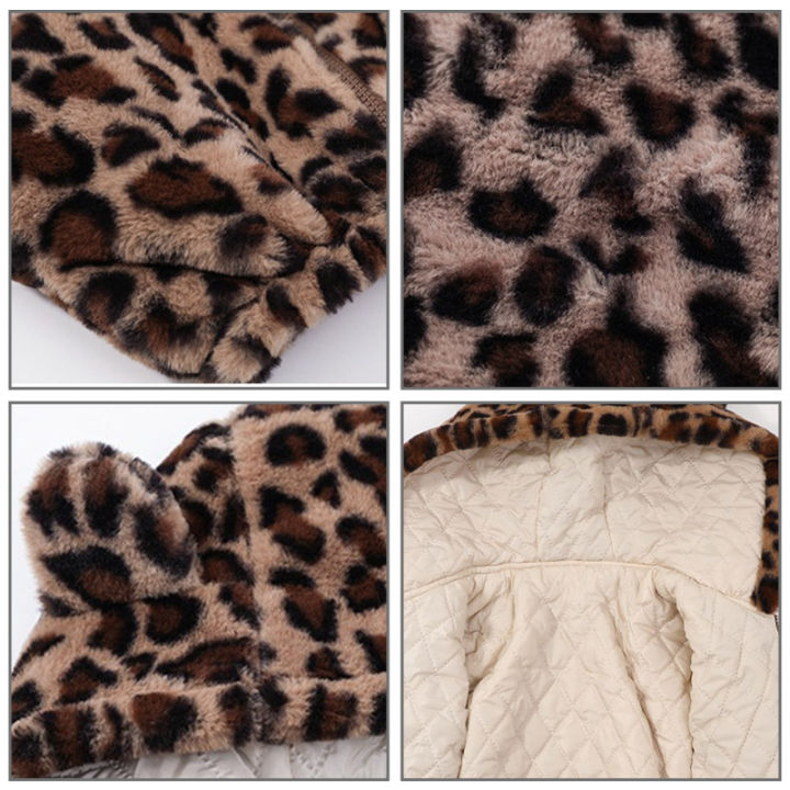 amila-ใหม่เสือดาวพิมพ์เหมาเสื้อสำหรับสาวๆและเสื้อฝ้ายสำหรับเด็กเสื้อขนสัตว์อบอุ่น