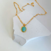 TKJ New Necklace Jewelry Japanese Light Luxury Retro Natural Stone Necklace Female Simple And Versatile High-End Clavicle Chain