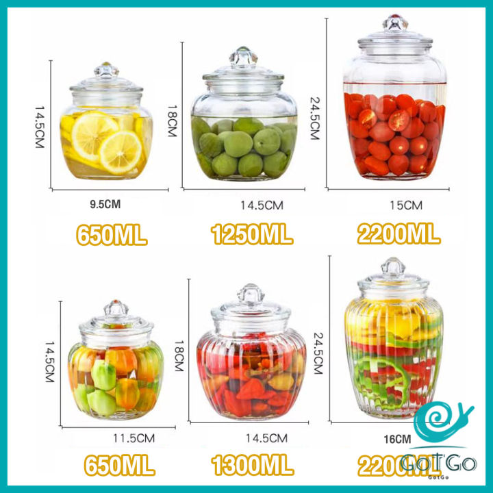 gotgo-ขวดแก้วใส-กระปุกหัวไชเท้าดอง-ดองกิมจิ-ฝาปิดผนึกได้ดี-glass-canister