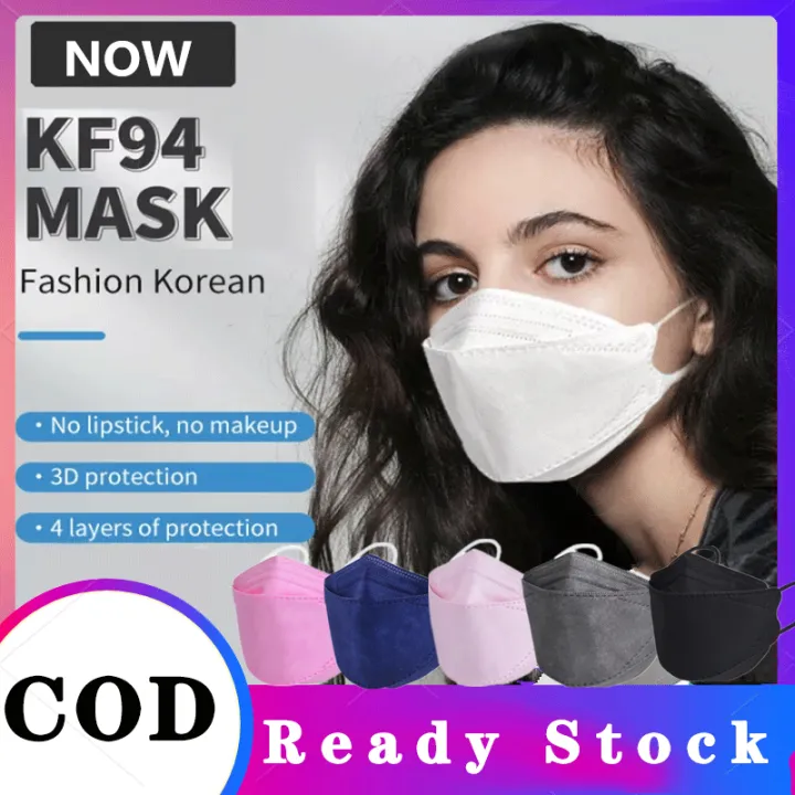 50PCS Mask KF94 Face Mask 3 Layer Nonwoven Protection Filter 3D Anti