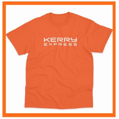เสื้อพนักงาน แฟชั่น kerry เสื้อลำลอง เสื้อยืดคอกลมสีส้ม