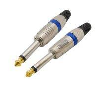 【CW】 1/2/5Pcs 6.35mm 2 Pole Audio Plug Mono Connector 1/4 quot; Male to RCA Female Jack Amplifier Mic Soldering