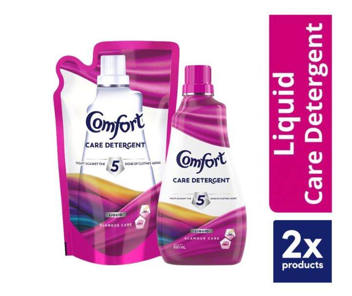 Comfort Liquid Detergent Glamour Care 850ml Bottle + 600ml Pouch