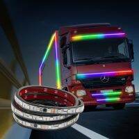 [LWF HOT]☫ 24V LED RGB Truck Ambient Light DRL Brake Warning Driving Lights 1M/1.2M/1.5M/1.8M/2M/2.4M Strips Colorful Atmosphere Lamp DIY