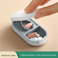 Pills Cutter 2 In 1 Pill Crusher Mini Portable Medicine Splitter Divider Plastic Anti Dust Pill Storage Box Househeld Organizer Medicine  First Aid St