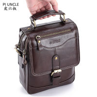 PIUNCLE Brand Korean Fashion Style 2021 New Casual Genuine Leather Shoulder Messenger Bag For Men Waterproof Cow skin Leather High Quality Handbags Crossbody Bag Vintage Multifunctional Office Totes For Male Travel Bag For 9.7 Inch IPAD