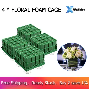 Cage Floral Foam for Flowers Square Floral Foam Cage Flower Holder with 4