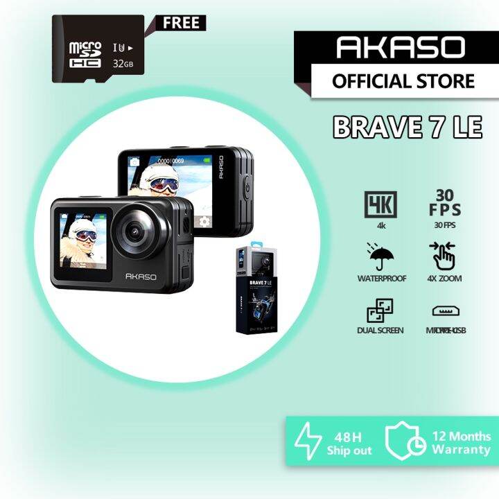 Akaso Brave 7 Le Action Camera 4k30fps Vlog Camera Touch Screen Remote Control Waterproof Sport
