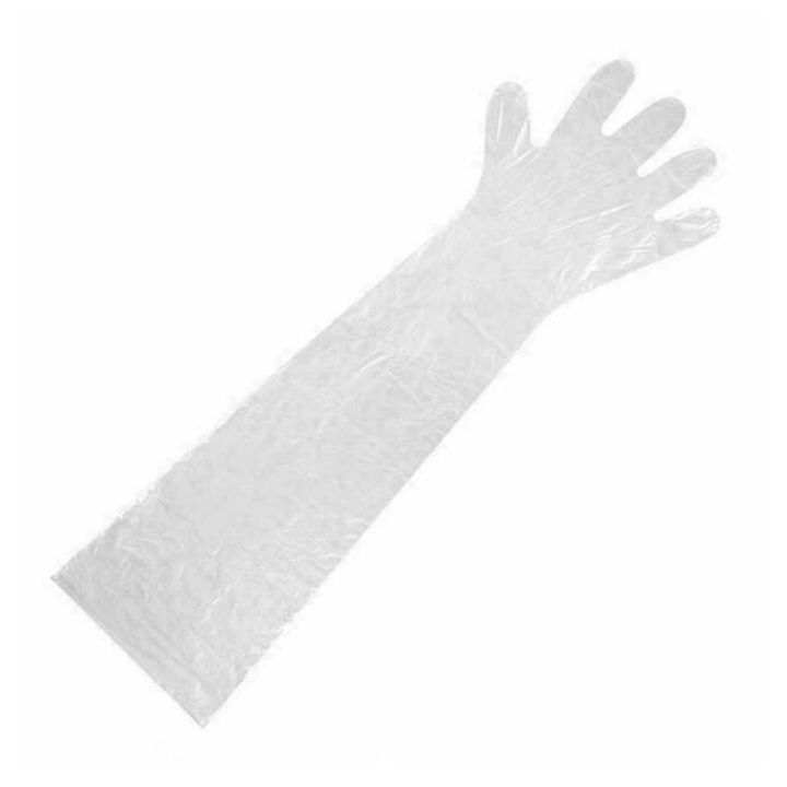 ถุงมือยาว-ถุงมือพลาสติก-ใช้แล้วทิ้ง-สำหรับผสมเทียม-กันน้ำยา-พร้อมส่ง