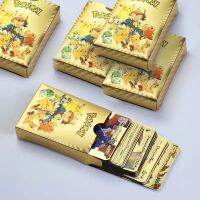 【CW】✐  10-54 Pcs / Set Cards Metal Gold Vmax Card Charizard Pikachu Collection Battle Trainer Child Gif