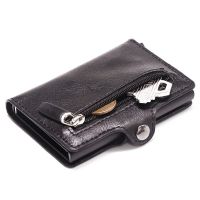 「Layor wallet」ZOVYVOL Rfid กระเป๋าสตางค์ผู้ชาย,กระเป๋ากระเป๋าเงินเล็กเงินชายกระเป๋าเงินใส่บัตรอะลูมิเนียมกระเป๋าสตางค์หนังกระเปาคลัทช์เล็กกระเป๋าเงินแบบบาง Carteras 2019