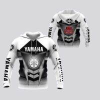 ใหม่ เสื้อกันหนาว มีฮู้ด พิมพ์ลายทีมแข่ง Yamaha 3D สีขาว สําหรับของขวัญ ครบไซซ์ S-5XL