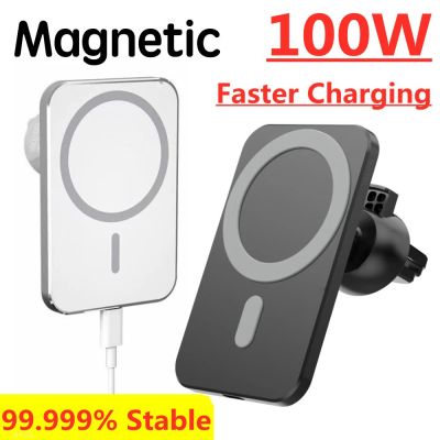 100W Magnetic Wireless Car Charger Air Vent Mount for MacSafe iPhone 13/13 Pro Max/14/12 Pro Max Mini Magnet Phone Holder Stand Car Chargers