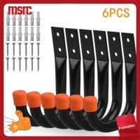 MSRC 6pcs ทนทานสำหรับงานหนัก ตะขอเก็บของ ที่แขวนจักรยาน จิตจิตจิต ตะขอแขวนจักรยาน ของใหม่ กันลื่น ตะขอติดผนัง ที่จัดเก็บโรงรถ