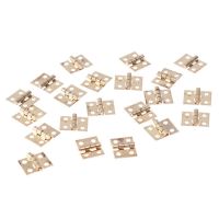 【LZ】 20Pcs Brass Plated Mini Hinge Small Decorative Jewelry Wooden Box Cabinet Door Hinges With Nails Dollhouse Furniture Acc 10x8mm