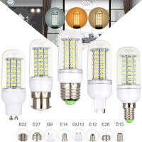 ERANPO หลอดไฟ LED ข้าวโพด E27 B22 E14 B15 G9 GU10 B15 SMD5730 20W-60W 220V 240V เทียน LED สำหรับตกแต่งบ้าน