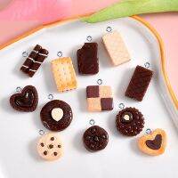 10Pcs Simulation Chocolate Biscuit Resin Charms For Jewelry Making DIY Handmade Earring Necklace Bracelet Pendants Accessories DIY accessories and oth