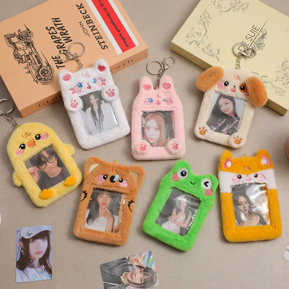 Plush Photocard Holder Kpop Idol Photo Case ID Card Cover Keychain Bag  Pendant *