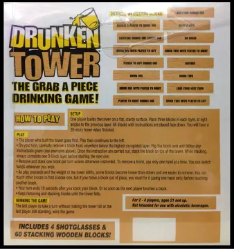 Homeware Deluxe Drunken Tower The Grab a Piece Drinking Game with  Exclusive Matty's Toy Stop Storage Bag