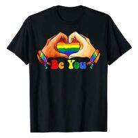 ข้อเสนอพิเศษ เสื้อผ้าลายธงชาติสีรุ้ง LGBT เสื้อยืดลายหัวใจหัวใจ LGBTQ แนววินเทจย้อนยุคเสื้อยืดเลสเบี้ยนเสื้อยืดกะเทยแบบตลกS-5XL