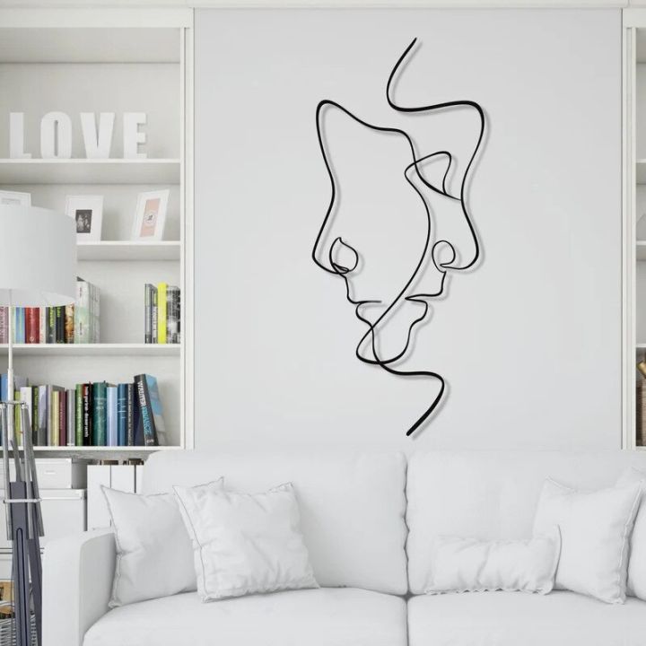 Face Art Silhouette Metal painting True Love Wall hanging Art ...