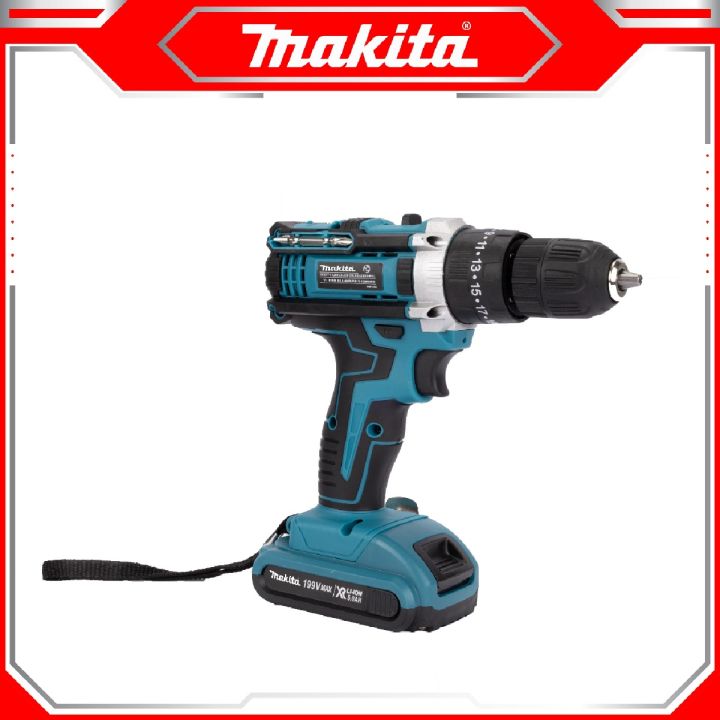 makita-สว่านไฟฟ้ากระแทก-แบต-2-ก้อน-แบตฟ้า-สว่านแบตเตอรี่-สว่านไร้สาย-199v-3ระบบ-สว่าน-สว่านแบตไร้สาย-สว่านชาร์จแบต-เยี่ยมมาก