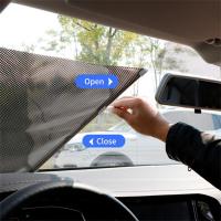 Car Stretch Sunshade Sun Visor Auto Retractable Windshield Solar Protection Window Interior UV-protective Insulation Curtains Sunshades