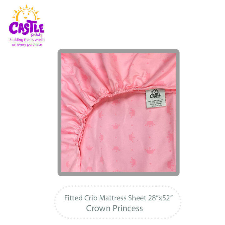 Castle for baby Fitted Crib Mattress Sheet 28x52 Crown Princess Lazada PH
