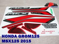 HONDA GROM125 MSX125 GROM MSX year 2015 STICKER “RED-BLACK” // สติ๊กเกอร์ติดตัวรถ สีแดง-ดำ