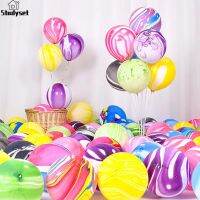 Studyset IN stock 10Pcs 10inch Marble Agate Round Latex Balloon Colorful Cloud Air Helium Balloon Baby Shower Birthday Party Balon Wedding Decor Party Supplies Balloons Anniversary Decoration