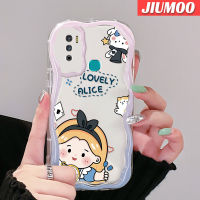 เคส JIUMOO สำหรับ Infinix Hot 9 Pro Hot 9 Play 12 Play เคสการ์ตูนน่ารักอลิซเด็กผู้หญิงเนื้อครีมกันกระแทกแบบใสอ่อนเคสมือถือสร้างสรรค์เคสโปร่งใสลายกล้องถ่ายรูปเรียบง่ายฝาครอบป้องกันอ่อนโยน