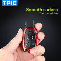 TPIC คาร์บอนไฟเบอร์ฝาครอบกุญแจรถสำหรับ W204 W205 W212 C S E Class GLA GLK รถจัดแต่งทรงผมพวงกุญแจอุปกรณ์เสริม