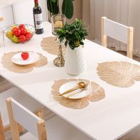 【CC】☄▤۞  Set of 6 Placemats Hollow Out Flowers Mats for Dining Table Pressed Vinyl