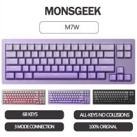 AKKO Monsgeek คีย์บอร์ด M7W 68คีย์คีย์บอร์ดแบบกลไก3โหมดบลูทูธไร้สายแบบกำหนดเอง RGB ร้อน-อลูมิเนียมสลับแป้นพิมพ์ตัวเครื่อง CNC