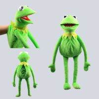 การ์ตูนอะนิเมะงาถนนกบ Kermit ตุ๊กตาหนานุ่มนุ่มตุ๊กตามือ Mainan Wayang 60ซม