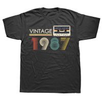 Funny Vintage Made In 1987 Limited Edition Tape Case 36th 36 Years Old T Shirts Streetwear Birthday Gifts T shirt Mens Clothing XS-6XL