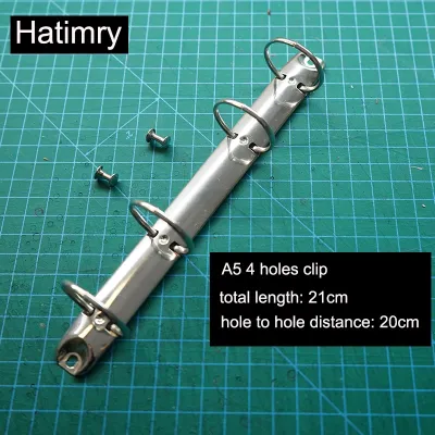 Hatimry A5 notebook 3.5 and 4.5cm rings clip 4 holes sliver color for DIY notebook binder clip school suppliers collect for RU