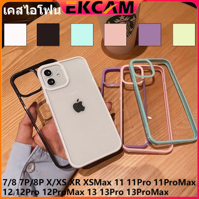 🇹🇭Ekcam Phone Case เคส TPU +PCทนทาน เคสไอโฟน7พลัส เคสไอโฟน8พลัส วัสดุอะคริลิค เคสไอโฟน 7/8 Plus 11 12 13 pro promax x xs xr xsmax แบบนิ่ม ป้องกันการกระแทก