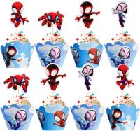 【YF】 24pcs Spidey and His And Wrapper Birthday Decorate Kids Flags