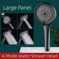 12CM Shower Head Bath Rainfall Water Saving Large Panel 3 Gears Adjustable Black Faucet Nozzles Accessories Bathroom Showers