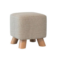 Round Backless Bathroom Leisure Cloth Solid Wood Small Stool Shoe Stool Stool Board 4 Legs