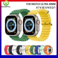 สายสำหรับ Apple Watch Ultra 8 49มม. 44มม. 40มม. 45มม. 41มม. 42มม. 38มม. สายซิลิโคนรุ่น7 6 5 4 3 2 Se