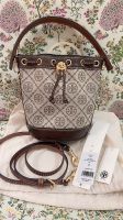 พร้อมส่ง ?Sale 9999? เท‼️ถูกตาแตก งาน Shop สีใหม่ Tory Burch T Monogram Jacquard Mini Bucket Bag สี Hazelnut/Chocolate สวยคลาสสิค ดูดีมีสไตล์