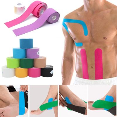 Kinesiology Tape Sport Athletics Elastic Knee Brace Support Elbow Protector Pad Volleyball Bandage Fixer Tape Wristbands Bandag