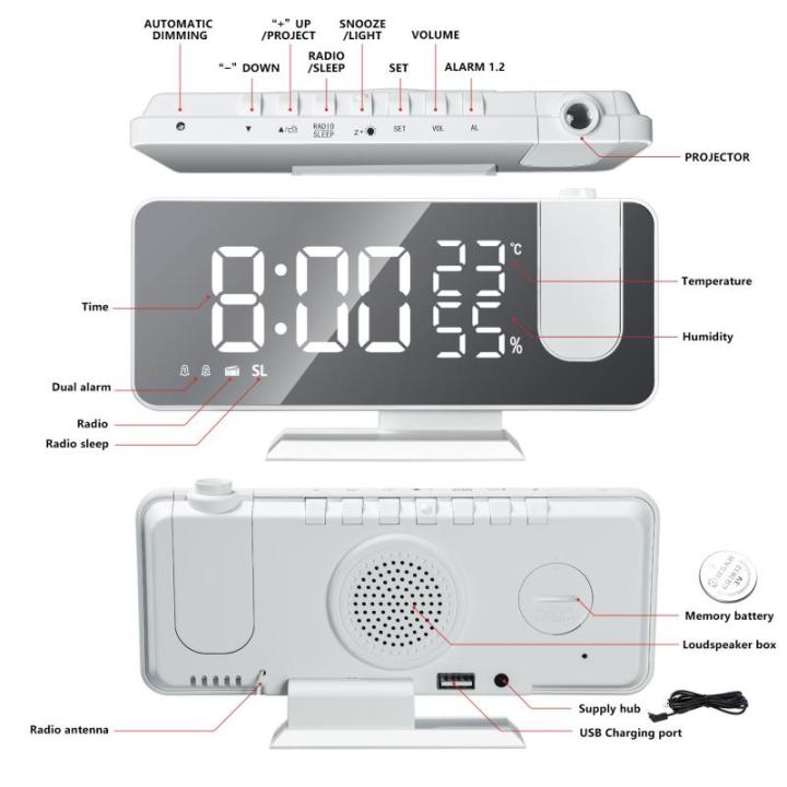 นาฬิกานาฬิกาปลุกดิจิตอล-led-นาฬิกาตั้งโต๊ะนาฬิกาตั้งโต๊ะอิเล็กทรอนิกส์-usb-ปลุกวิทยุ-fm-เครื่องฉายเวลาฟังก์ชั่นเลื่อน2