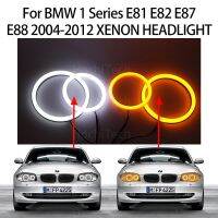 【Direct-sales】 【Stylish】 แผงสวิตช์ไฟผ้าฝ้าย Led สีขาวคู่สีอำพันสำหรับ Bmw 1ชุด E81 E82 E88 E87 2004ไฟหน้าซีนอน2012