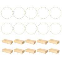 10 Pack Garland Simulation Flower Big Circle Wood Tabletop Decoration Circle Metal