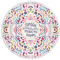 You Are My Sunshine With Colorful Pattern 3D Printed Microfiber 150cm Large Round Beach Towel For s Kid With Tassel B604